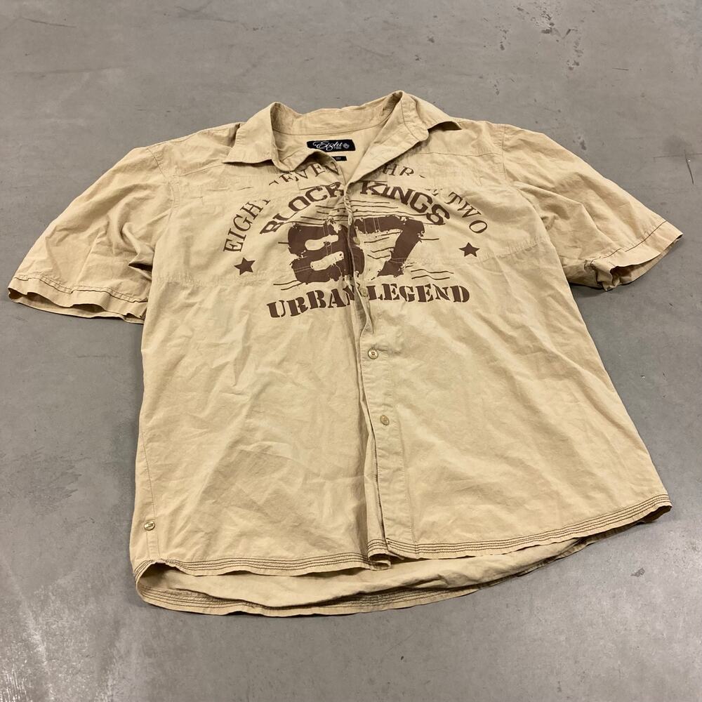 Y2K varsity urban legend button up shirt